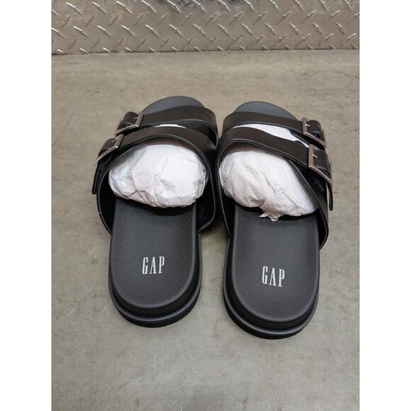 Gap Men - Vegan Leather Double-Strap Sandals/ 9 / black /NWOT